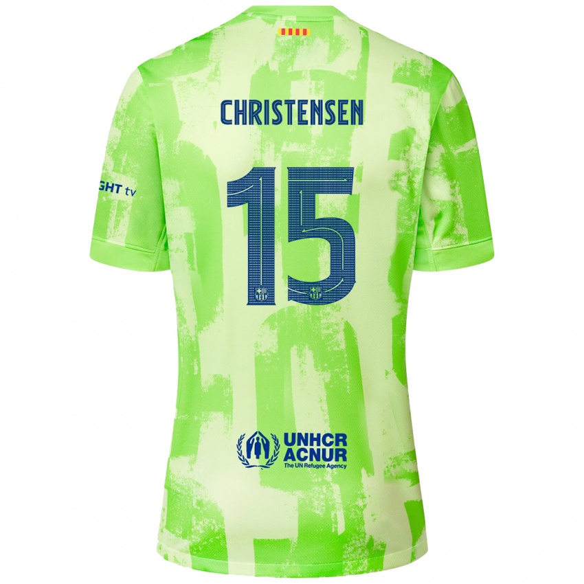 Femme Maillot Andreas Christensen #15 Citron Vert Troisieme 2024/25 T-Shirt Suisse