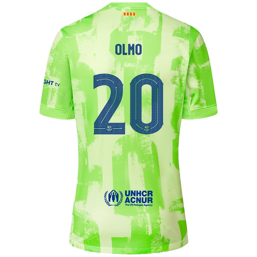 Femme Maillot Dani Olmo #20 Citron Vert Troisieme 2024/25 T-Shirt Suisse