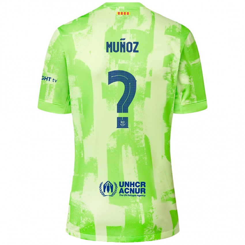 Femme Maillot Adrià Muñoz #0 Citron Vert Troisieme 2024/25 T-Shirt Suisse