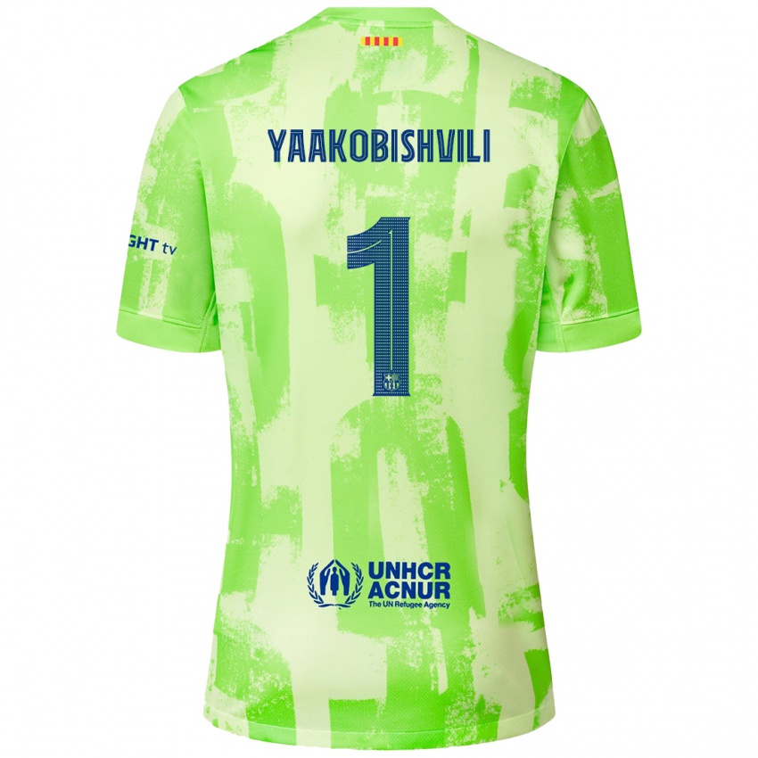 Femme Maillot Áron Yaakobishvili #1 Citron Vert Troisieme 2024/25 T-Shirt Suisse