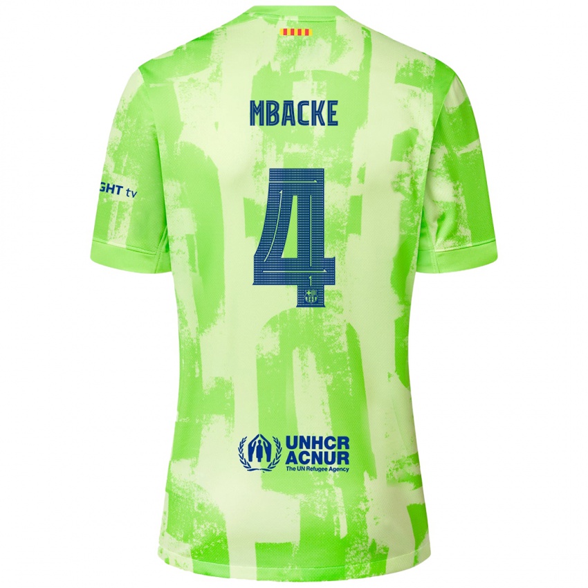 Femme Maillot Mamadou Mbacke #4 Citron Vert Troisieme 2024/25 T-Shirt Suisse