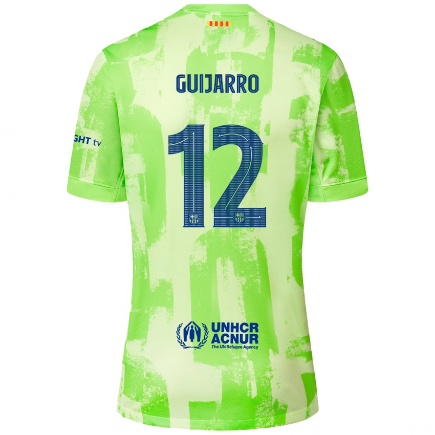 Femme Maillot Patricia Guijarro #12 Citron Vert Troisieme 2024/25 T-Shirt Suisse