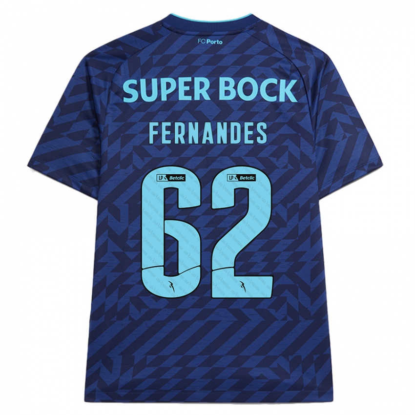 Femme Maillot Rodrigo Fernandes #62 Bleu Marine Troisieme 2024/25 T-Shirt Suisse