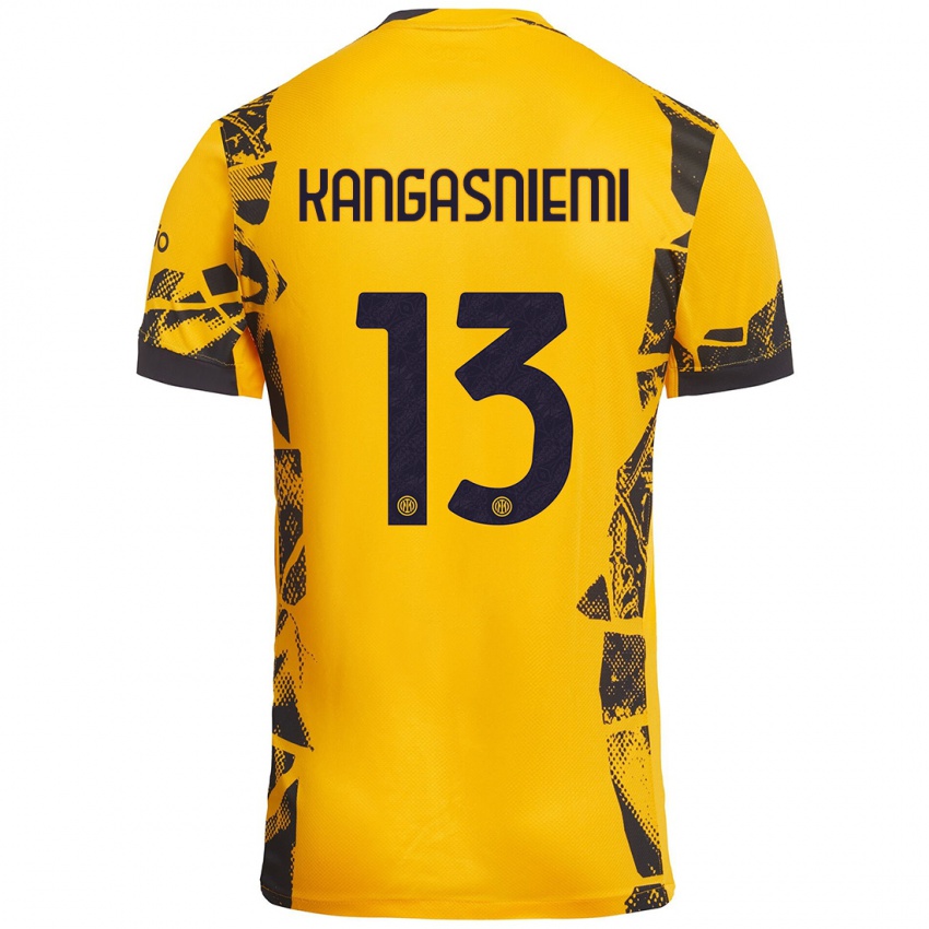 Damen Ilari Kangasniemi #13 Gold Schwarz Ausweichtrikot Trikot 2024/25 T-Shirt Schweiz