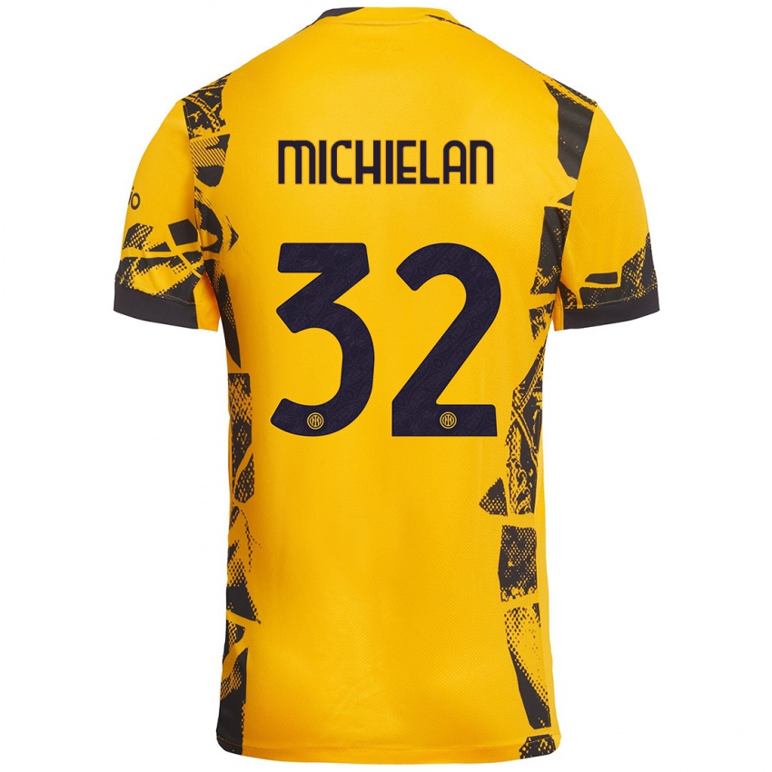 Damen Mattia Michielan #32 Gold Schwarz Ausweichtrikot Trikot 2024/25 T-Shirt Schweiz