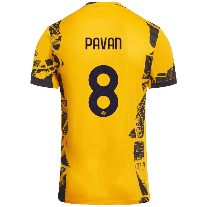 Damen Matilde Pavan #8 Gold Schwarz Ausweichtrikot Trikot 2024/25 T-Shirt Schweiz