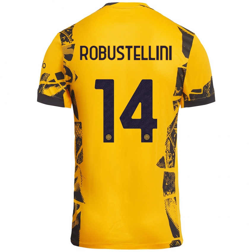 Damen Chiara Robustellini #14 Gold Schwarz Ausweichtrikot Trikot 2024/25 T-Shirt Schweiz