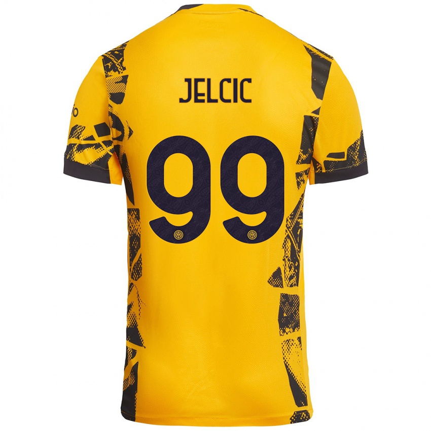 Damen Maja Jelčić #99 Gold Schwarz Ausweichtrikot Trikot 2024/25 T-Shirt Schweiz