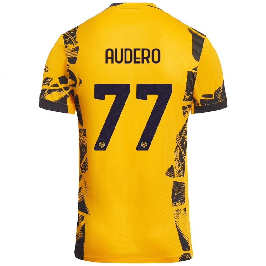 Damen Emil Audero #77 Gold Schwarz Ausweichtrikot Trikot 2024/25 T-Shirt Schweiz