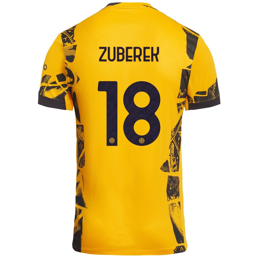 Damen Jan Zuberek #18 Gold Schwarz Ausweichtrikot Trikot 2024/25 T-Shirt Schweiz