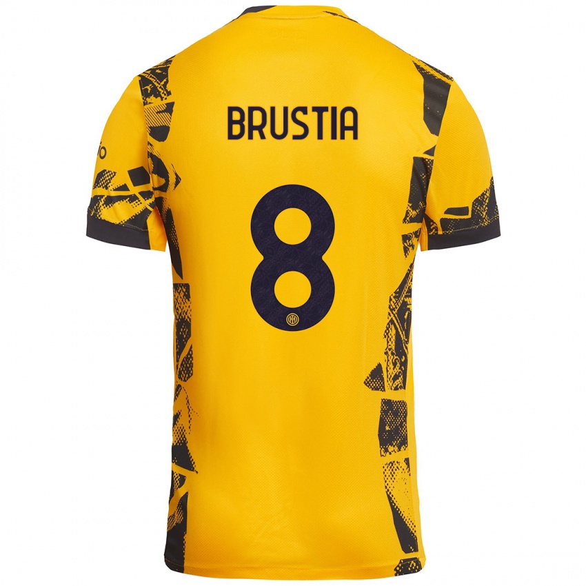 Damen Martina Brustia #8 Gold Schwarz Ausweichtrikot Trikot 2024/25 T-Shirt Schweiz