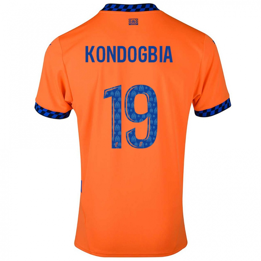 Femme Maillot Geoffrey Kondogbia #19 Orange Bleu Foncé Troisieme 2024/25 T-Shirt Suisse