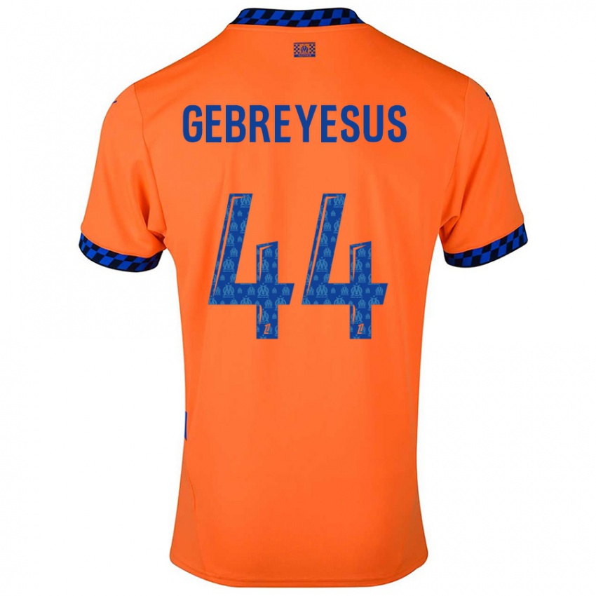 Femme Maillot Esey Gebreyesus #44 Orange Bleu Foncé Troisieme 2024/25 T-Shirt Suisse