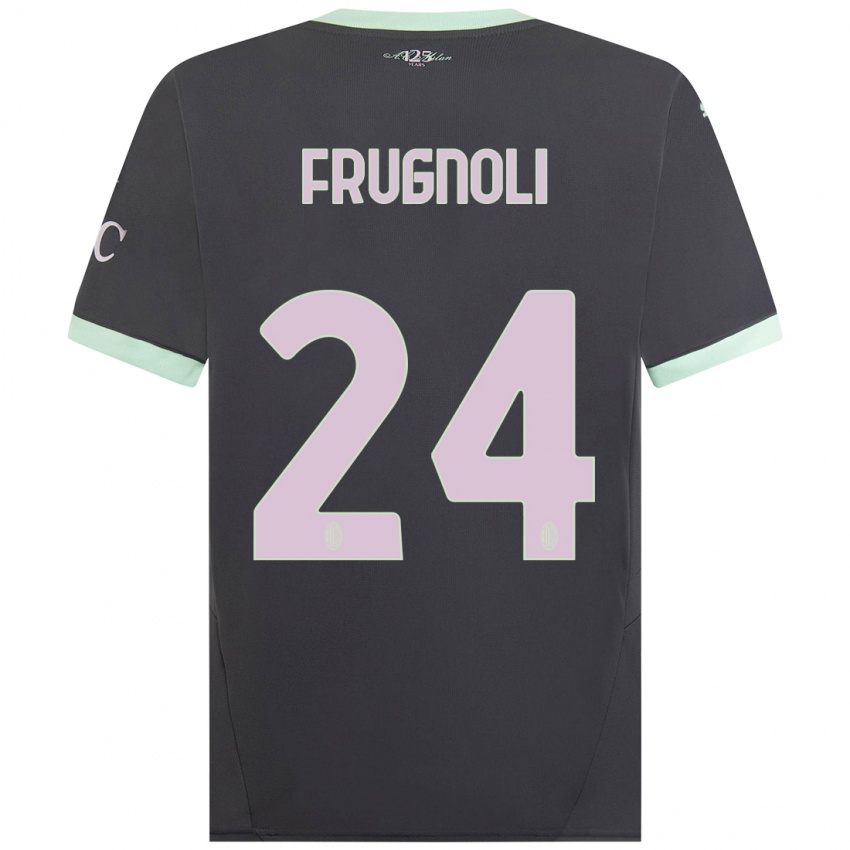 Femme Maillot Leonardo Frugnoli #24 Gris Troisieme 2024/25 T-Shirt Suisse