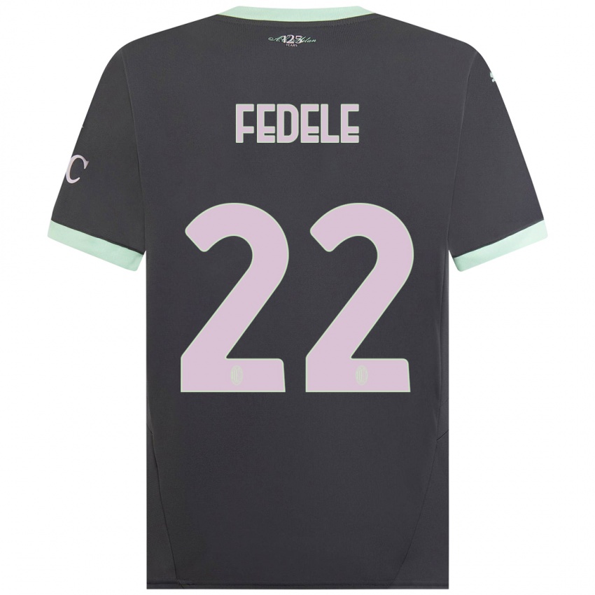 Femme Maillot Noemi Fedele #22 Gris Troisieme 2024/25 T-Shirt Suisse