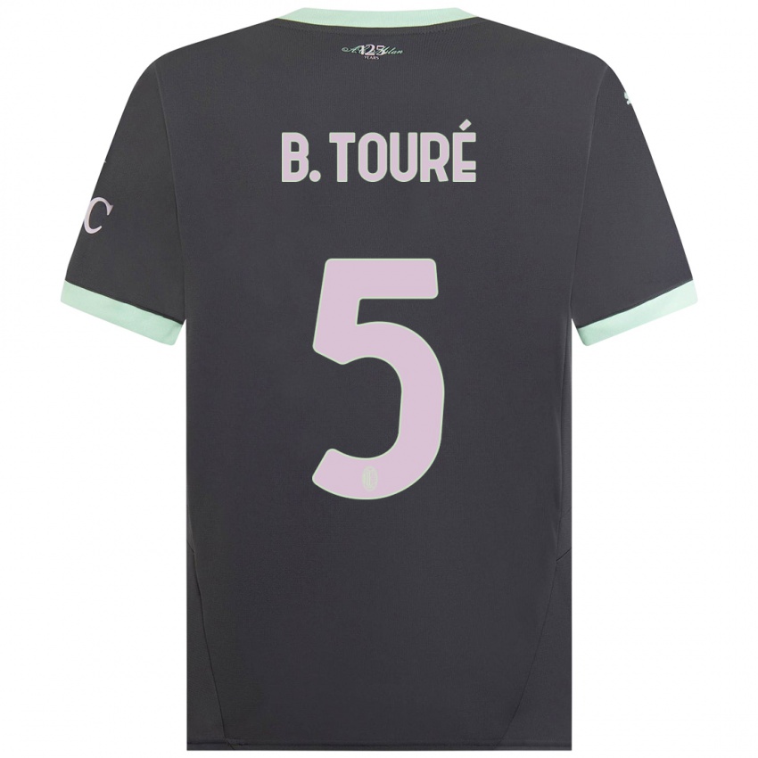 Femme Maillot Fode Ballo-Toure #5 Gris Troisieme 2024/25 T-Shirt Suisse