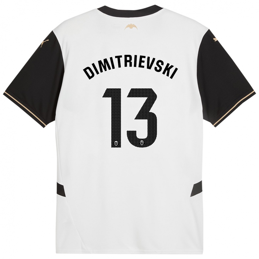 Enfant Maillot Stole Dimitrievski #13 Blanc Noir Tenues Domicile 2024/25 T-Shirt Suisse