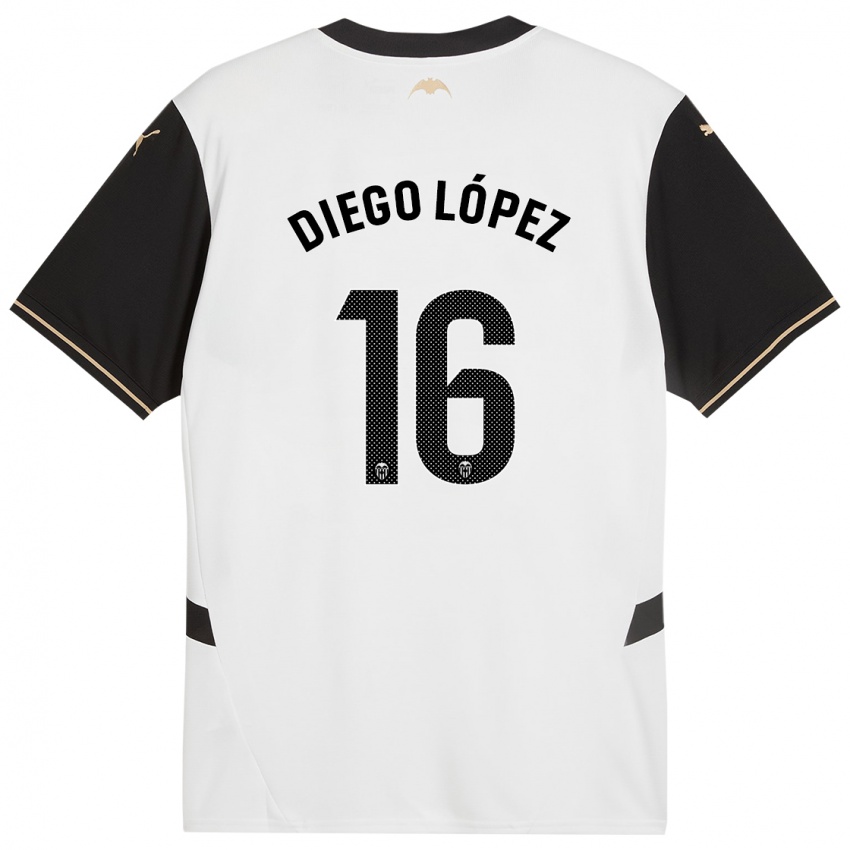 Kinder Diego Lopez #16 Weiß Schwarz Heimtrikot Trikot 2024/25 T-Shirt Schweiz