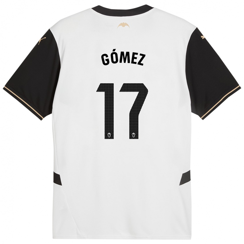 Enfant Maillot Dani Gómez #17 Blanc Noir Tenues Domicile 2024/25 T-Shirt Suisse