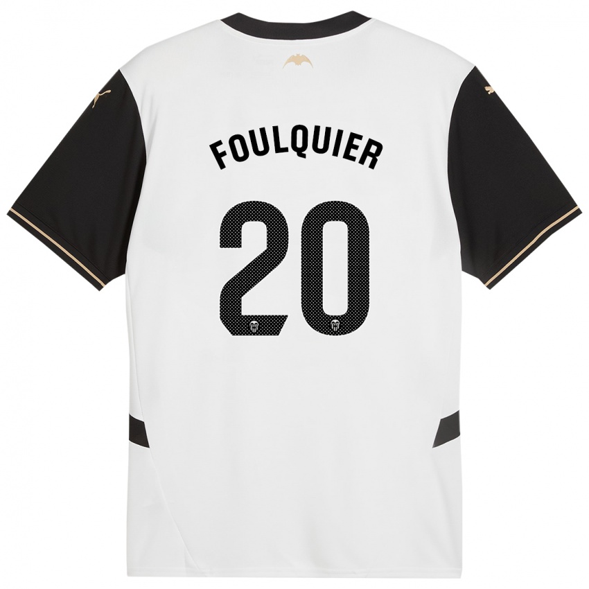 Enfant Maillot Dimitri Foulquier #20 Blanc Noir Tenues Domicile 2024/25 T-Shirt Suisse