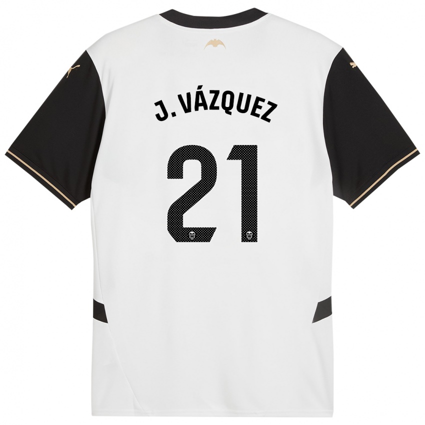 Enfant Maillot Jesús Vázquez #21 Blanc Noir Tenues Domicile 2024/25 T-Shirt Suisse