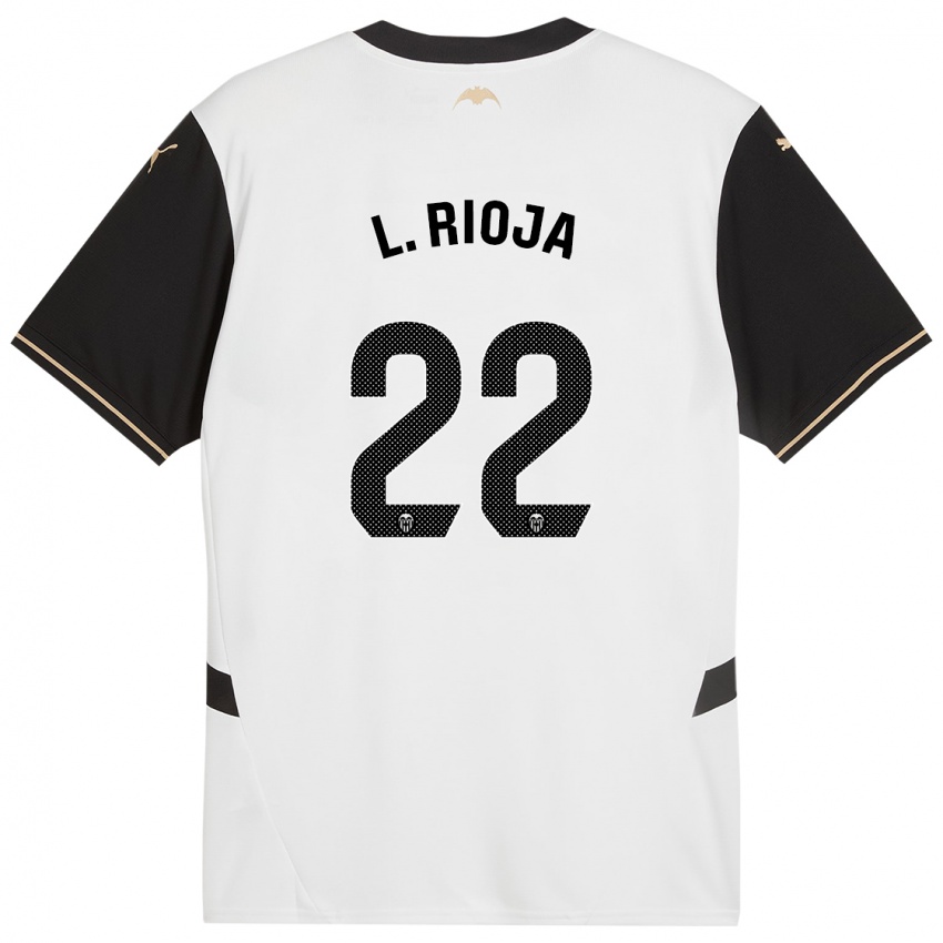 Enfant Maillot Luis Rioja #22 Blanc Noir Tenues Domicile 2024/25 T-Shirt Suisse