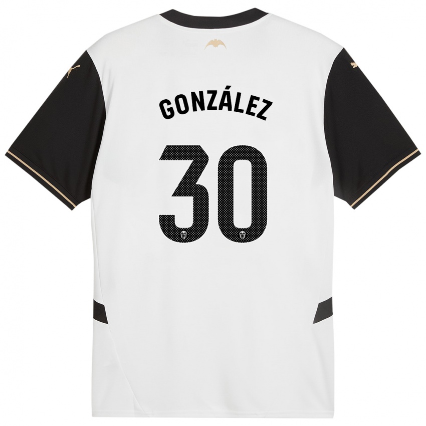 Enfant Maillot Hugo González #30 Blanc Noir Tenues Domicile 2024/25 T-Shirt Suisse