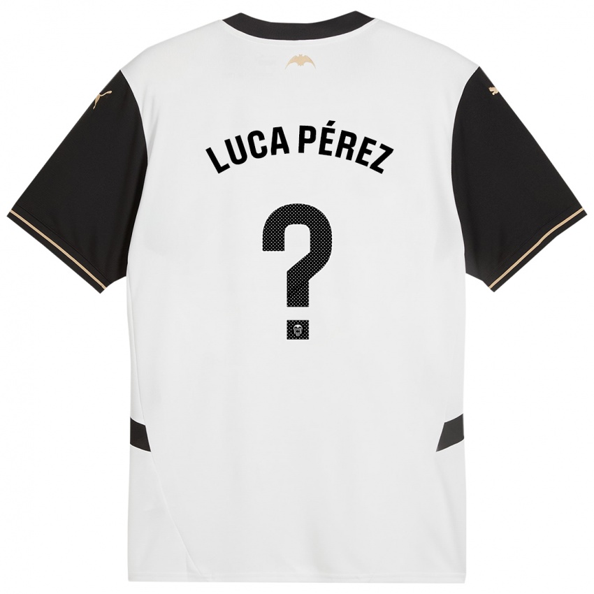 Enfant Maillot Simón Luca Pérez #0 Blanc Noir Tenues Domicile 2024/25 T-Shirt Suisse