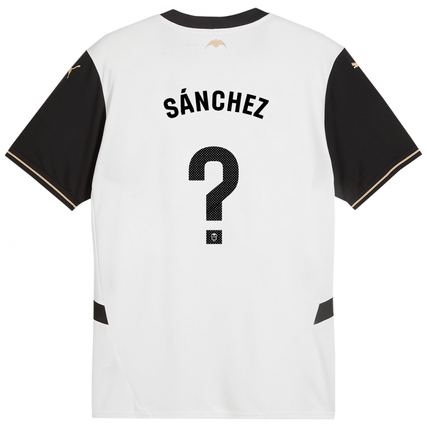 Enfant Maillot Dani Sánchez #0 Blanc Noir Tenues Domicile 2024/25 T-Shirt Suisse