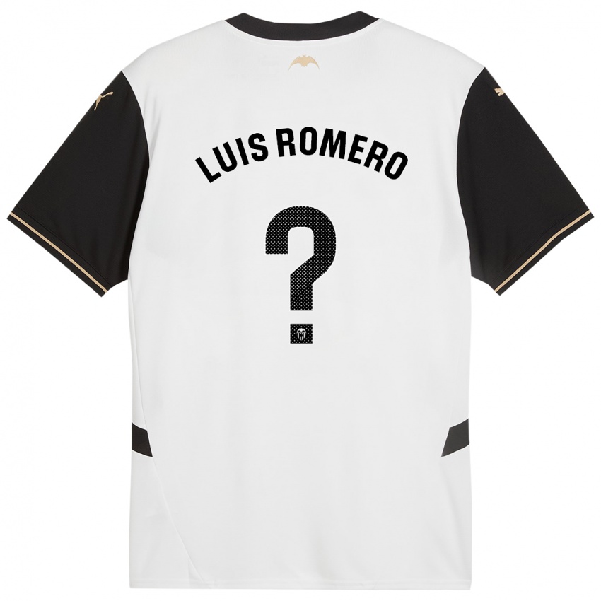 Enfant Maillot Luis Romero #0 Blanc Noir Tenues Domicile 2024/25 T-Shirt Suisse