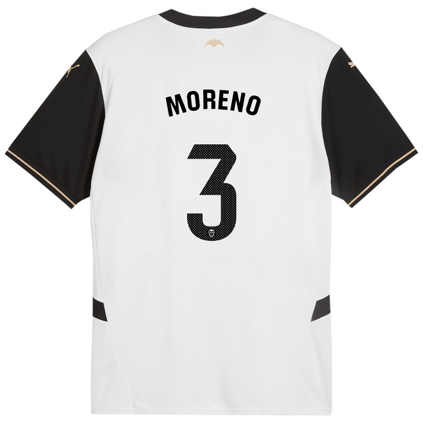 Enfant Maillot Diego Moreno #3 Blanc Noir Tenues Domicile 2024/25 T-Shirt Suisse