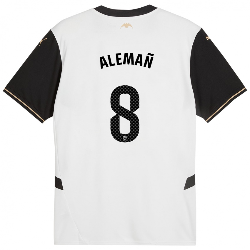 Enfant Maillot Pedro Alemañ #8 Blanc Noir Tenues Domicile 2024/25 T-Shirt Suisse