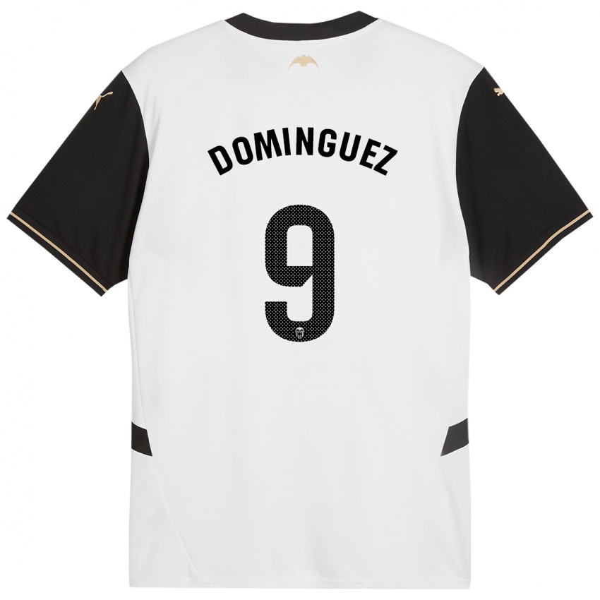 Enfant Maillot Mario Dominguez #9 Blanc Noir Tenues Domicile 2024/25 T-Shirt Suisse