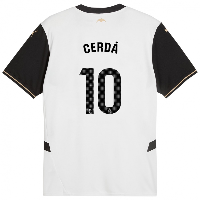 Enfant Maillot Alex Cerdá #10 Blanc Noir Tenues Domicile 2024/25 T-Shirt Suisse