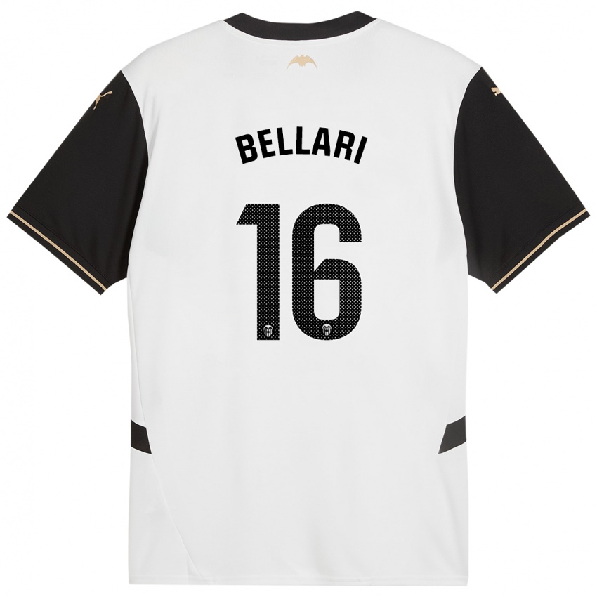 Enfant Maillot Hamza Bellari #16 Blanc Noir Tenues Domicile 2024/25 T-Shirt Suisse