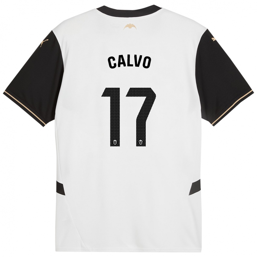 Enfant Maillot Borja Calvo #17 Blanc Noir Tenues Domicile 2024/25 T-Shirt Suisse