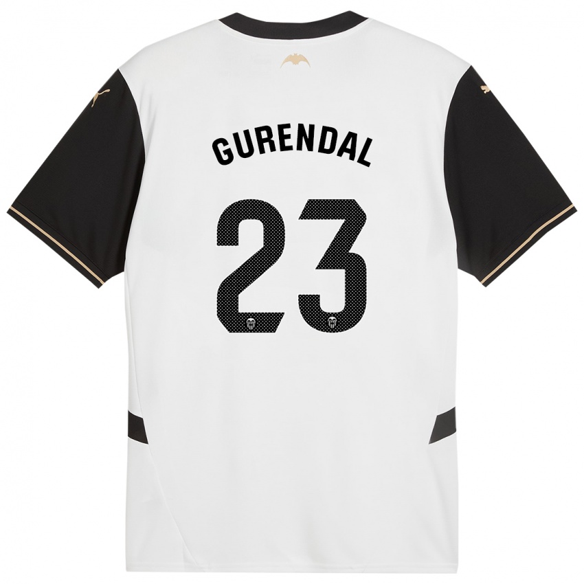 Enfant Maillot Alexander Gurendal #23 Blanc Noir Tenues Domicile 2024/25 T-Shirt Suisse