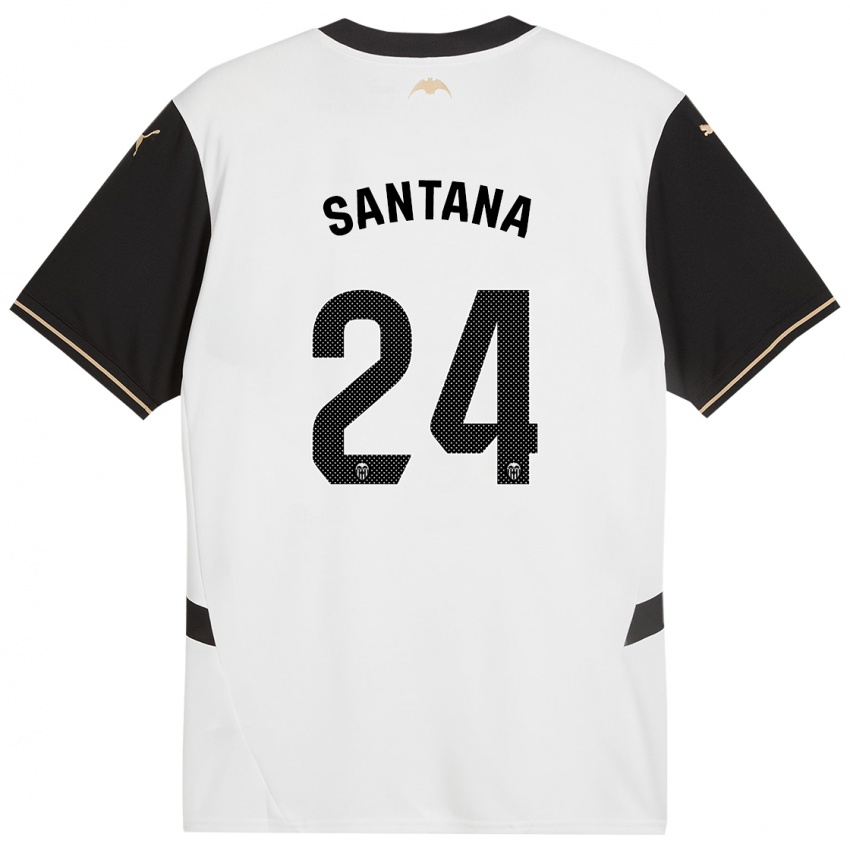 Enfant Maillot Ismael Santana #24 Blanc Noir Tenues Domicile 2024/25 T-Shirt Suisse