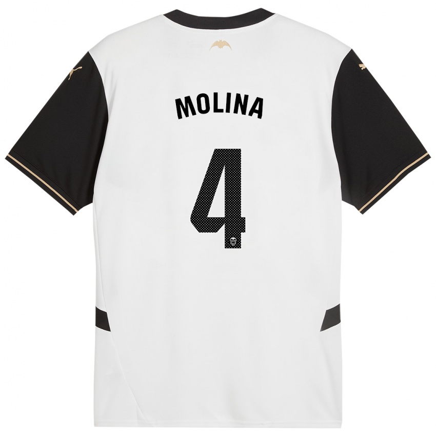 Enfant Maillot María Molina #4 Blanc Noir Tenues Domicile 2024/25 T-Shirt Suisse