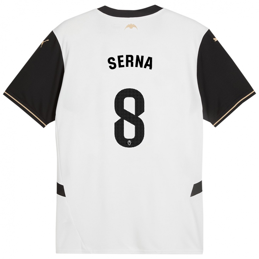 Enfant Maillot Liced Serna #8 Blanc Noir Tenues Domicile 2024/25 T-Shirt Suisse