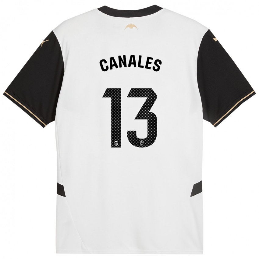 Enfant Maillot Antonia Canales #13 Blanc Noir Tenues Domicile 2024/25 T-Shirt Suisse