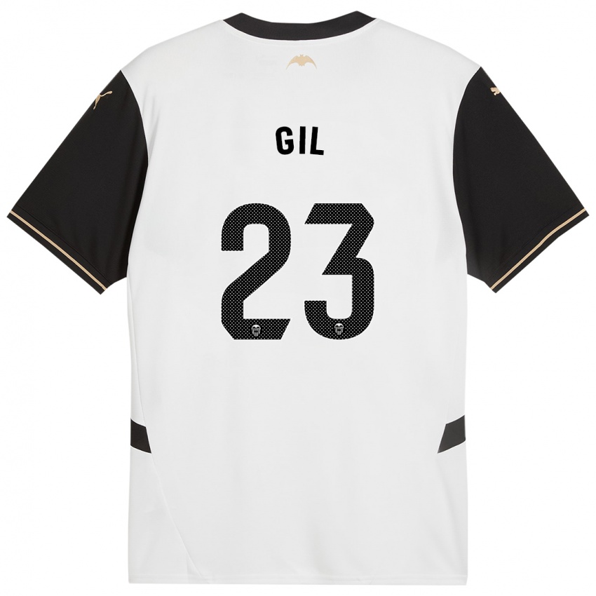 Enfant Maillot Elena Gil #23 Blanc Noir Tenues Domicile 2024/25 T-Shirt Suisse