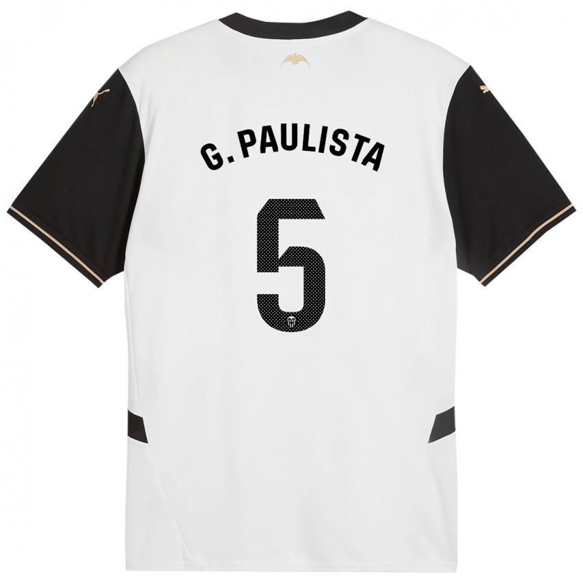 Enfant Maillot Gabriel Paulista #5 Blanc Noir Tenues Domicile 2024/25 T-Shirt Suisse