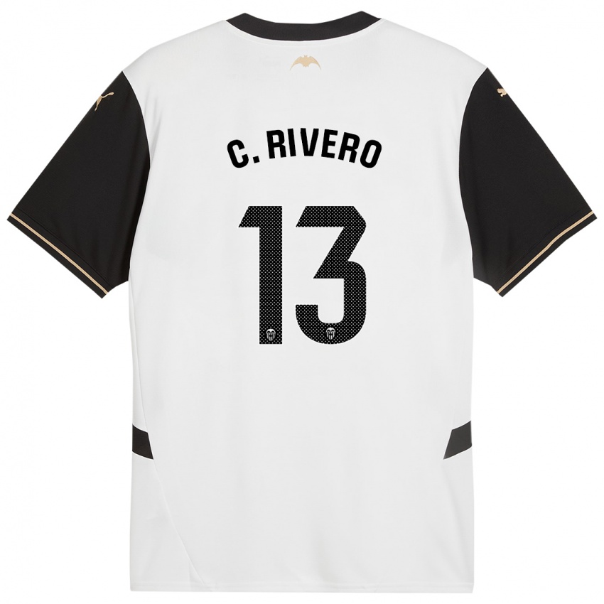 Enfant Maillot Cristian Rivero #13 Blanc Noir Tenues Domicile 2024/25 T-Shirt Suisse