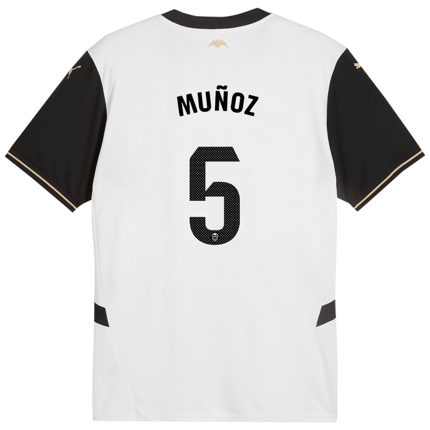 Enfant Maillot Iván Muñoz #5 Blanc Noir Tenues Domicile 2024/25 T-Shirt Suisse