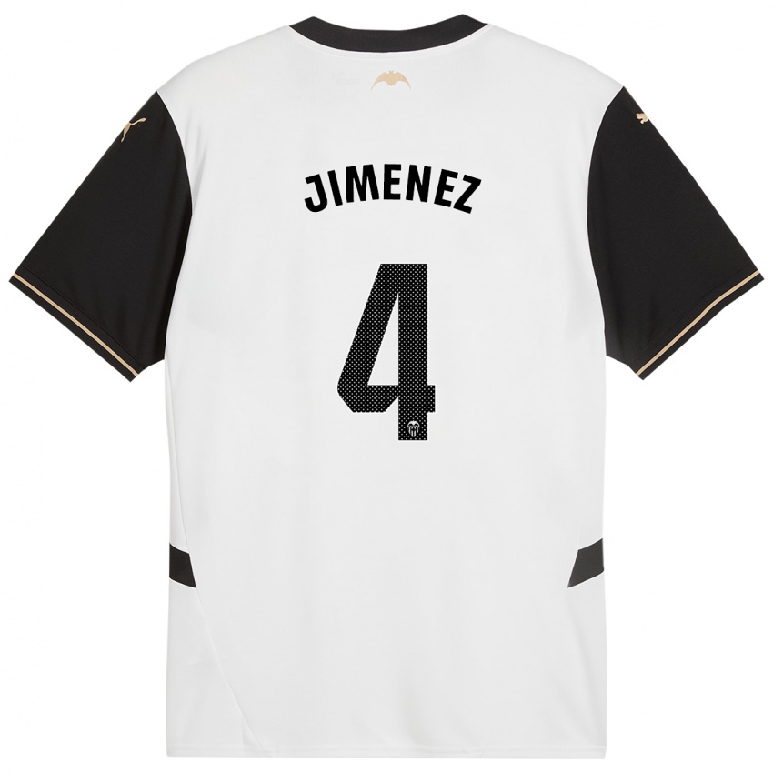 Enfant Maillot Maria Jimenez #4 Blanc Noir Tenues Domicile 2024/25 T-Shirt Suisse