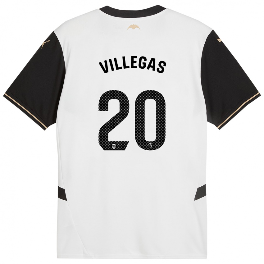 Enfant Maillot Noelia Villegas #20 Blanc Noir Tenues Domicile 2024/25 T-Shirt Suisse