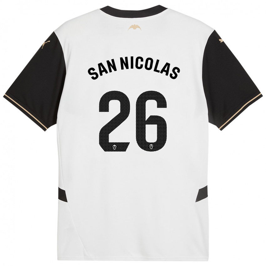 Enfant Maillot Olga San Nicolas #26 Blanc Noir Tenues Domicile 2024/25 T-Shirt Suisse