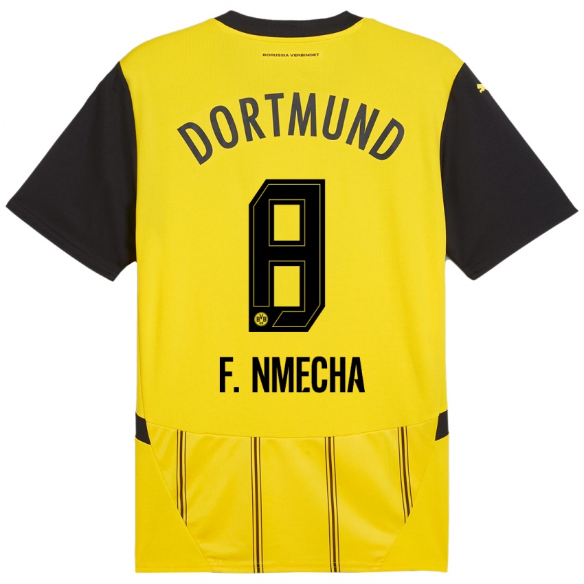 Enfant Maillot Felix Nmecha #8 Jaune Noir Tenues Domicile 2024/25 T-Shirt Suisse