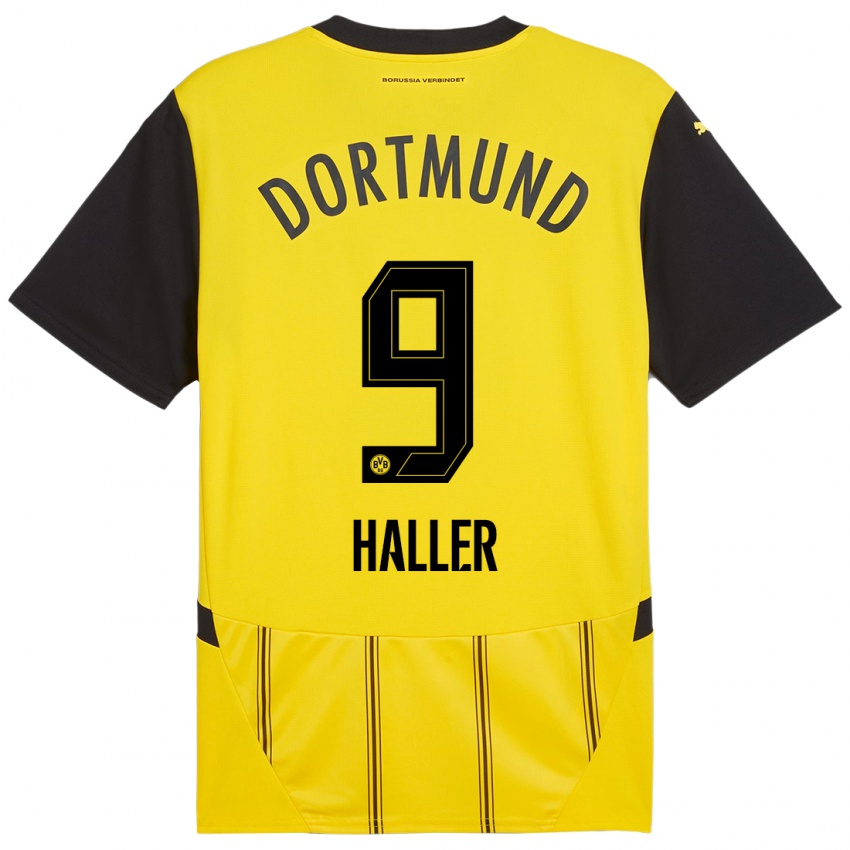 Enfant Maillot Sebastien Haller #9 Jaune Noir Tenues Domicile 2024/25 T-Shirt Suisse